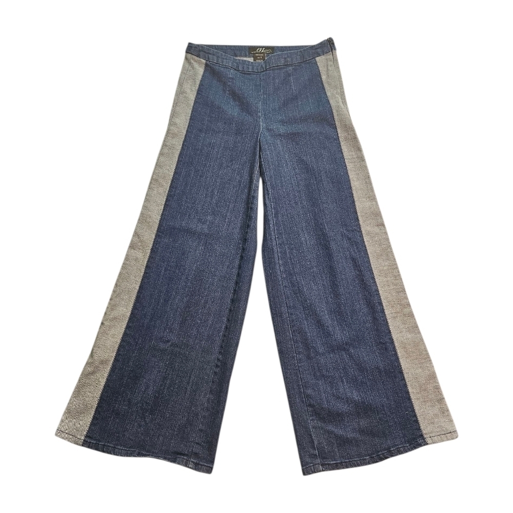 Midnight Velvet Women's Two-Tone Wide Leg Jeans